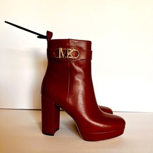 MICHAEL MICHAEL KORS Parker Leather Platform Ankle Boots US size 8 New W/out box